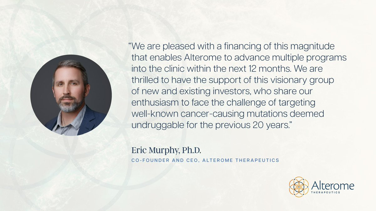 We’re excited to announce the closing of our successful $132 million Series B financing that will support the advancement of our two next-generation #precisiononcology programs into clinical development. Full press release: businesswire.com/news/home/2024…