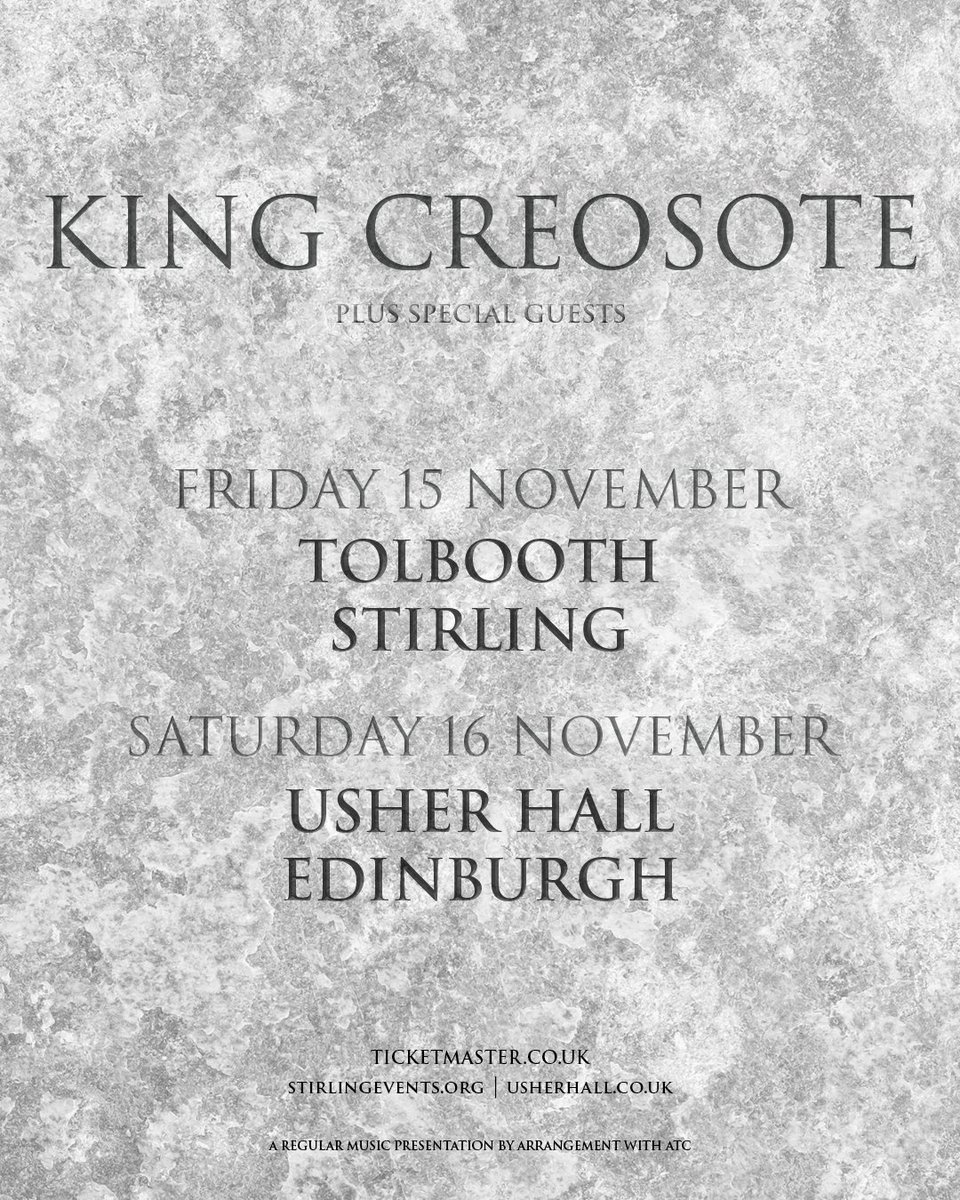 ANNOUNCED ⭐@RegularMusic presents @KingCreosote ‘I DES’ Don't miss him live on 15th November!! <<<Booking OPENS FRI 5 APR at 10am>>>