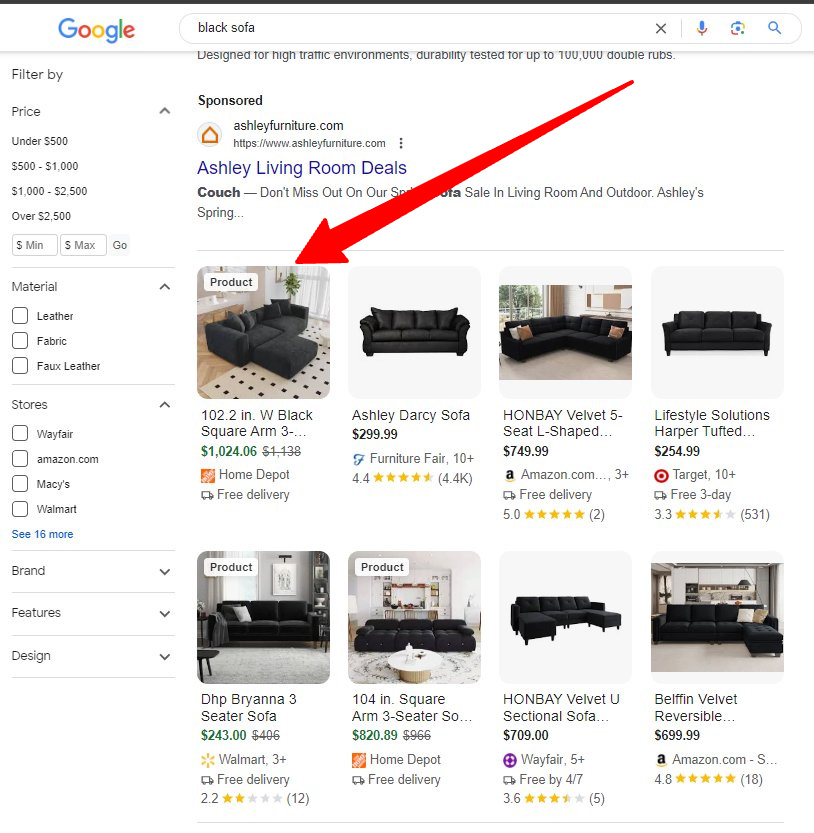 Google testing "product" labels on product images in the product search results grid - but why? seroundtable.com/google-product… via <a href="/type_SEO/">Brian Freiesleben v2</a>