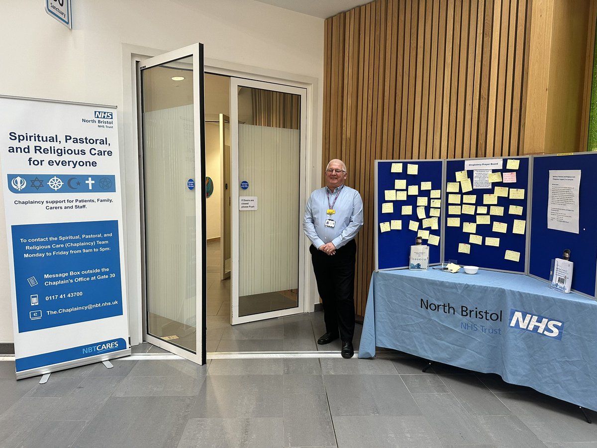 Have you visited our Sanctuary at Gate 30? The Spiritual, Pastoral and Religious Care at @NorthBristolNHS is for everyone! The team are there to listen and support. Here is Mark - Chaplaincy Team Leader at the entrance to the Sanctuary. Do take a visit 💙 #NBTcares