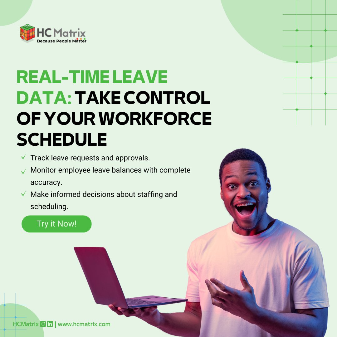 Struggling to stay on top of employee leave requests and scrambling to fill staffing gaps? We get it! HCMatrix offers a Leave solution with real-time leave data. Check us out to feel most empowered! #HRM #hrsolutions #EASY #innovation #streamlinedprocess 13 m