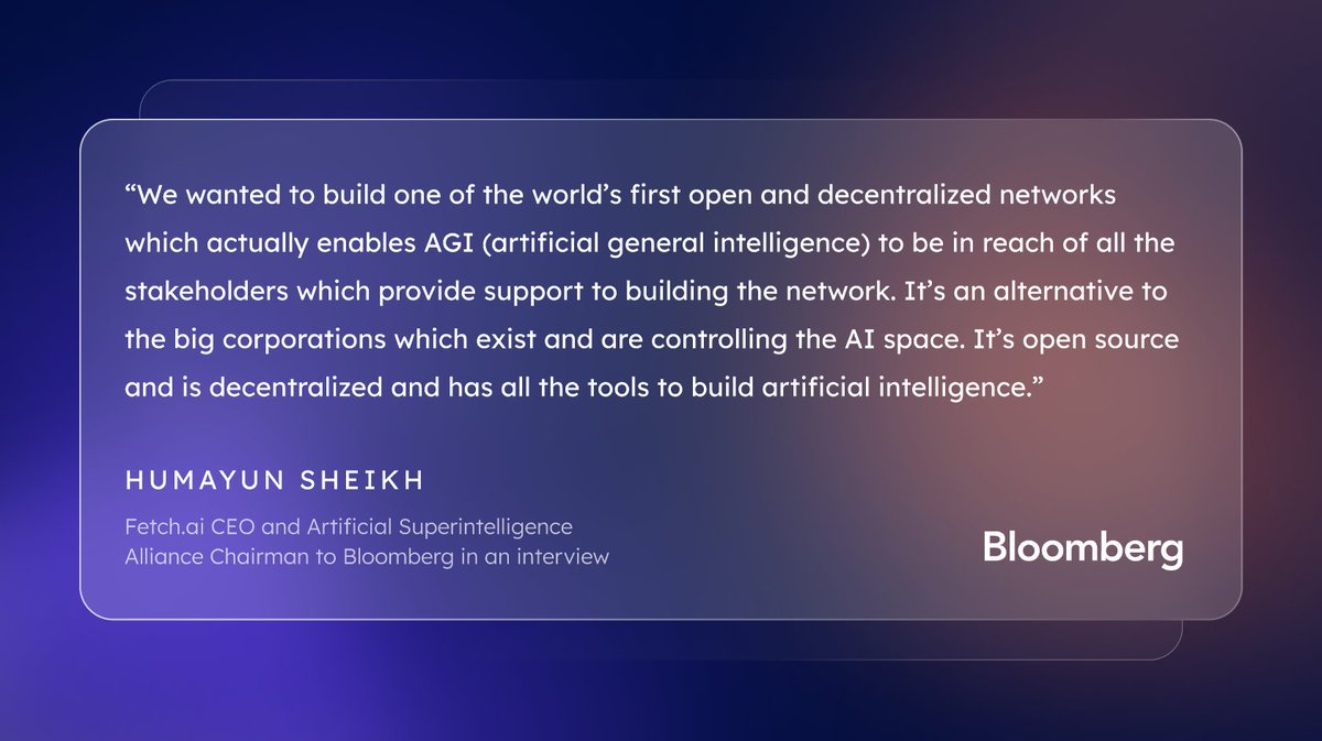 The Artificial Superintelligence Alliance $ASI aims to advance the abilities of #decentralizedAI far beyond what we see today 🚀 The future of #AI will not be left to centralized big tech and its shareholders. AI will be open, and beneficial to everyone 🤖🌐