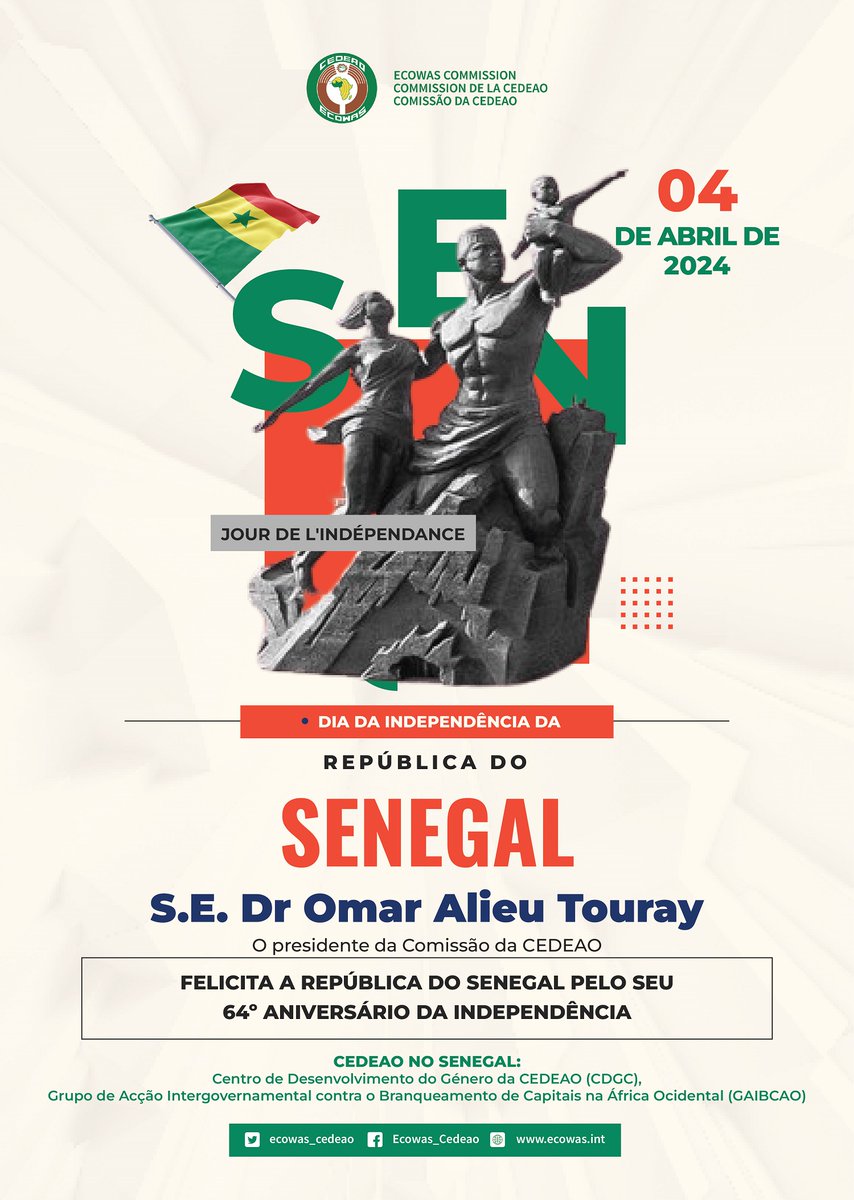 Joyeuse fête de l'Indépendance au Peuple du Sénégal