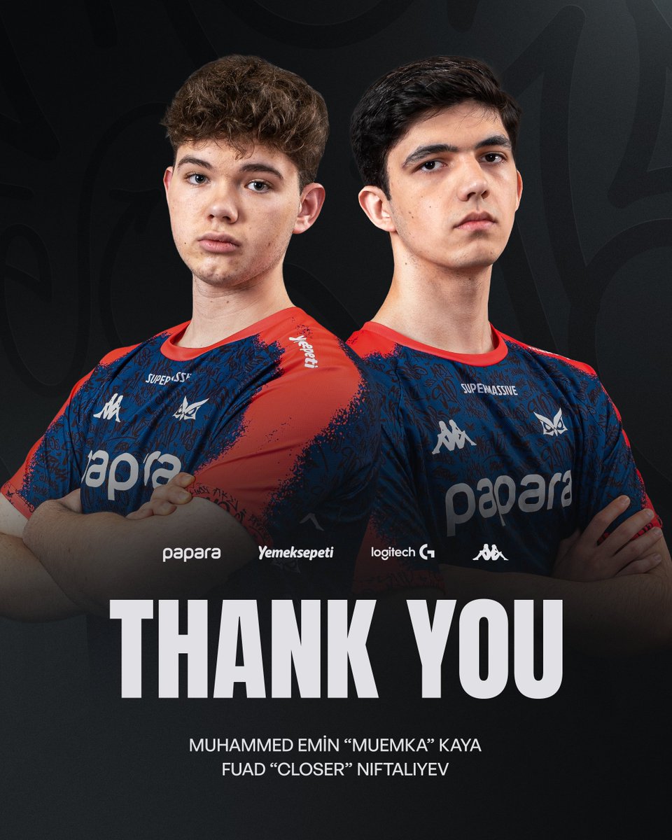 PUBG Mobile takımımızın oyuncuları Muhammed Emin "Muemka" Kaya ve Fuad "Closer" Niftaliyev ile karşılıklı anlaşarak yollarımızı ayırıyoruz.

Kendilerine takımımıza kattıkları için teşekkür eder, gelecek kariyerlerinde başarılar dileriz.