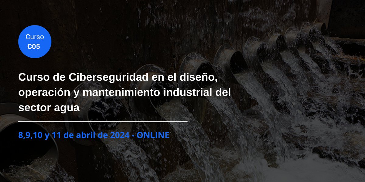 info_CCI's tweet photo. 📢ULTIMAS PLAZAS📢

Nos encontramos en los últimos días para el comienzo del Curso de Ciberseguridad en el diseño, operación y mantenimiento industrial del sector agua.

Si quieres ampliar conocimientos y especializarte en el sector agua, este es el curso para ti. 

Es la formación clave para la preparación ante ciberataques en infraestructuras hídricas.

🗓️8,9,10 y 11 de abril de 2024
🕓De 15:00h a 19:00h CET
📍ONLINE - 4 sesiones en directo

Información e inscripciones 
👇👇👇
https://t.co/XoWlHzgpaC

#formaciónCCI #formaciónOnline #ciberseguridadOT #ciberseguridad #sectoragua #infraestructuras #OTsec #OTsecurity #EscuelaCCI #cursosonline
