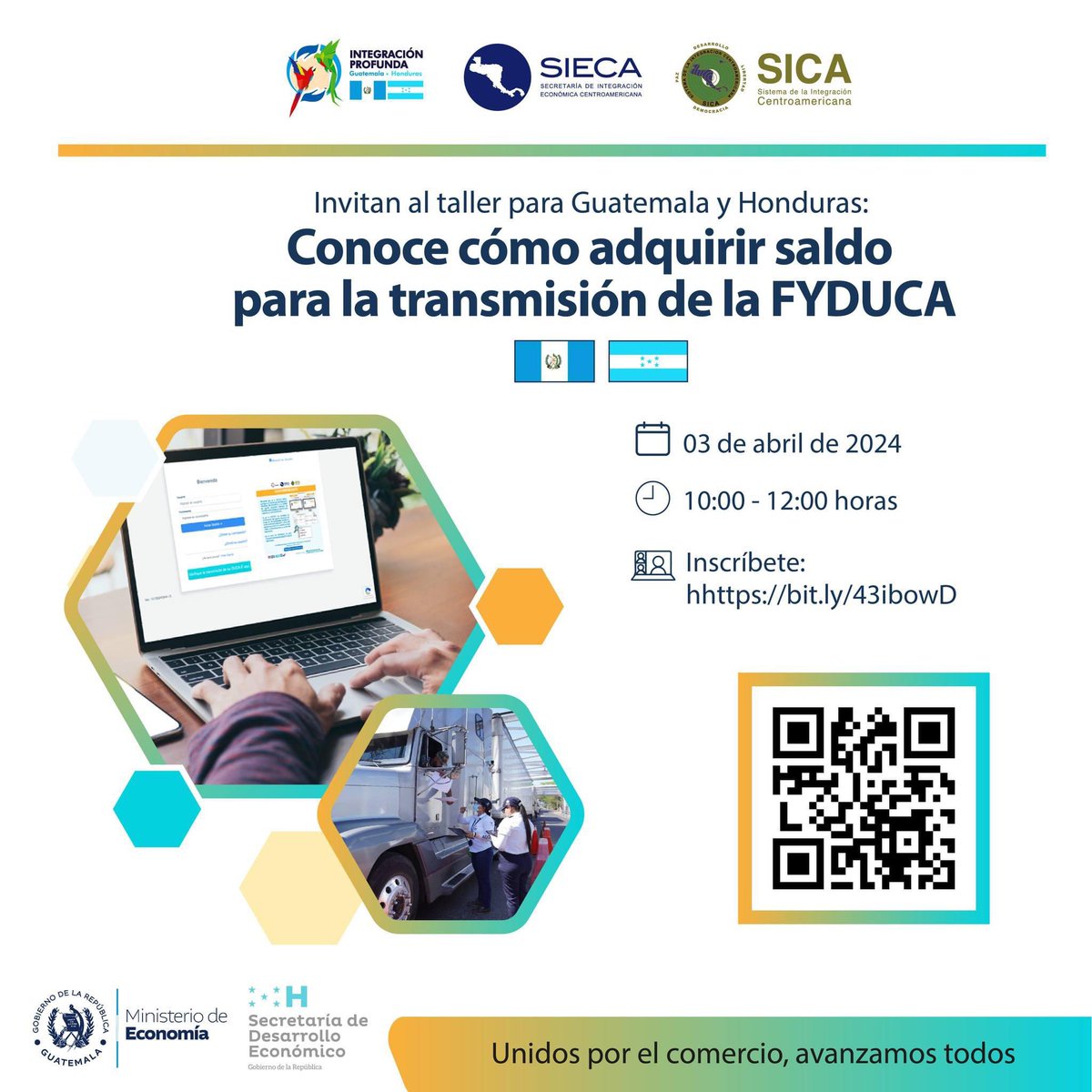 sg_sieca's tweet photo. La SIECA te invita a participar en el taller binacional (Guatemala - Honduras): Conoce cómo adquirir saldo para la transmisión de la #FYDUCA 📣 #RT 

0️⃣3️⃣ de abril
⏰10:00 a 12:00 horas
➡️ Inscríbete: https://t.co/I69Wsw79a0 https://t.co/diNz1AjJj9