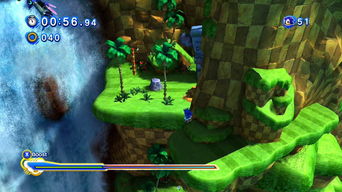 rubensantos7895's tweet image. i was playing Sonic Generations with mods and etc and i got onto a spot in Green Hill Zone Act 2 (near beginning hill) that nobody is suppose to go and it has Sliding collision as in you can slide in the wall like Spider-Man.
#SonicGenerations #Glitches #tcrf possible leftover??