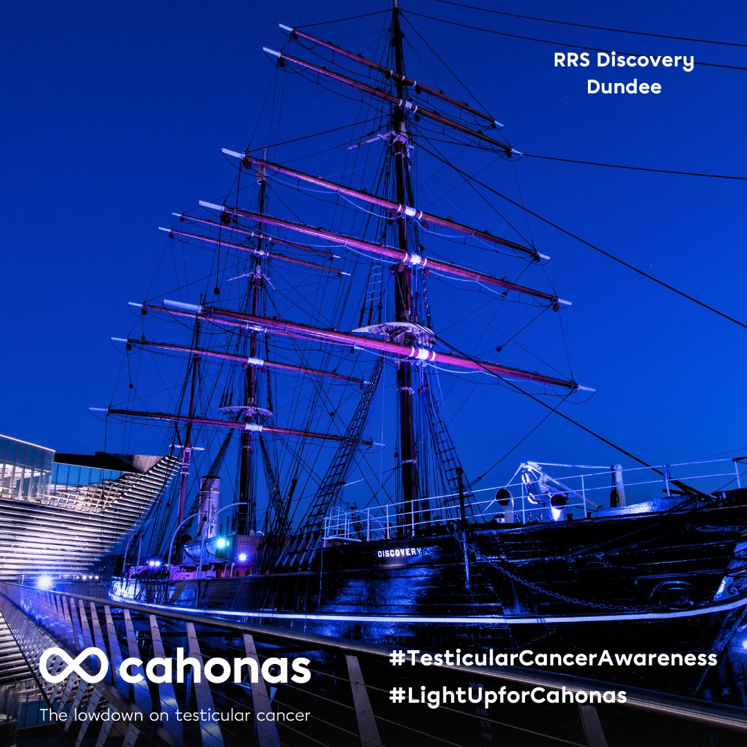 Shine a light on Testicular Cancer - Immense gratitude to @DiscoveryDundee Discovery Point and RSS Discovery in Dundee for lighting up the evening sky in a brilliant blue last night, demonstrating their strong support for Cahonas and our crucial mission to boost testicular cancer…