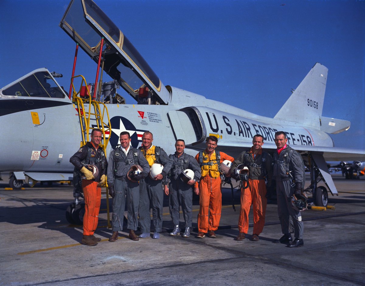 65 years ago, #NASA selected its first astronaut training group after a three-month screening process. Astronauts Carpenter, Cooper, Glenn, Grissom, Schirra, Shepard and Slayton would come to be known as the #MercurySeven - a new breed of national heroes.