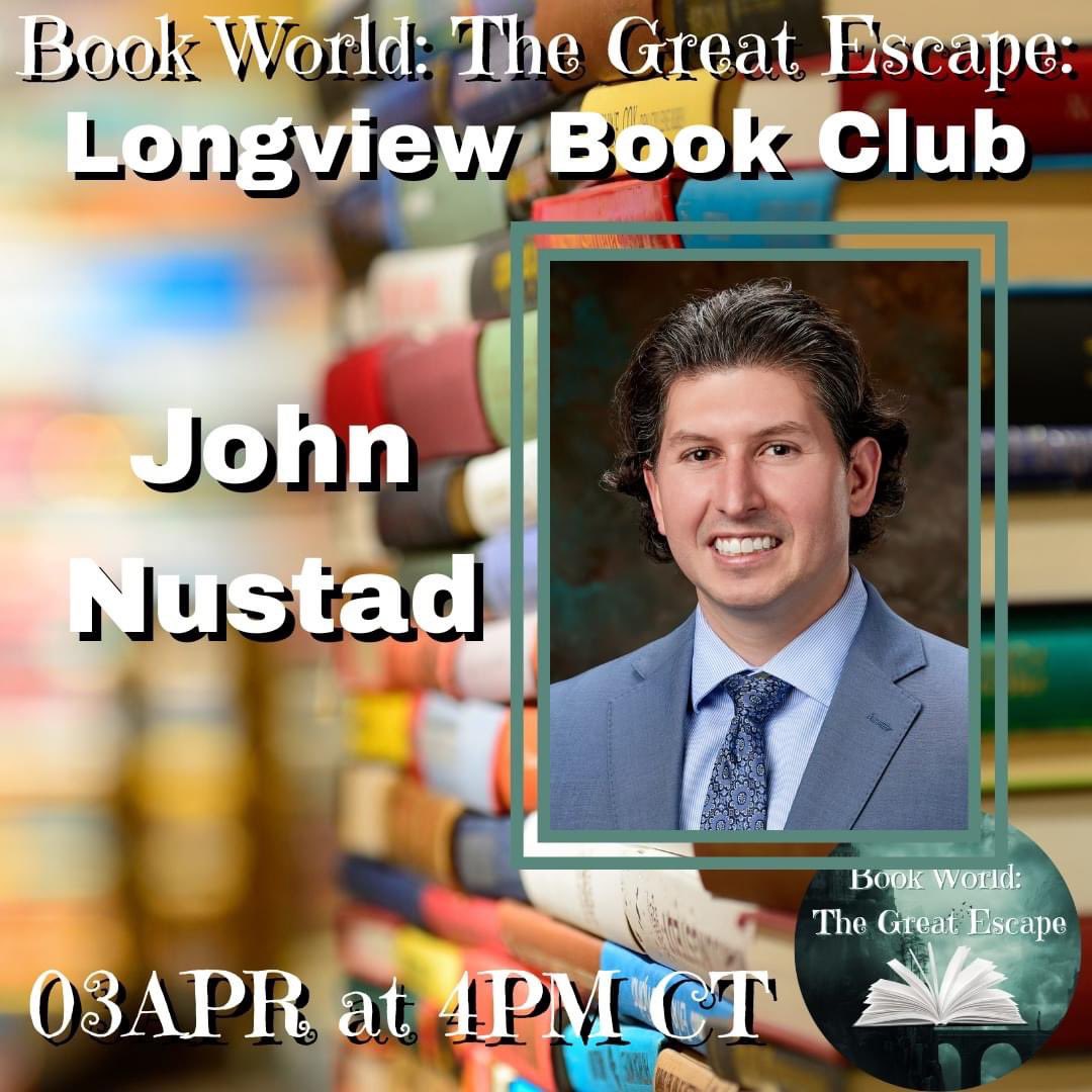 This week on Book World: The Great Escape, we get to chat with the Longview Book Club’s John Nustad! To find out more… #tunein on WED at 4PM CT! C.J.’s #YouTube: youtube.com/c/CJPeterson Mike’s #youtubechannel: youtube.com/c/MichaelScott… #Fb: facebook.com/groups/bookwor… Longview Book…