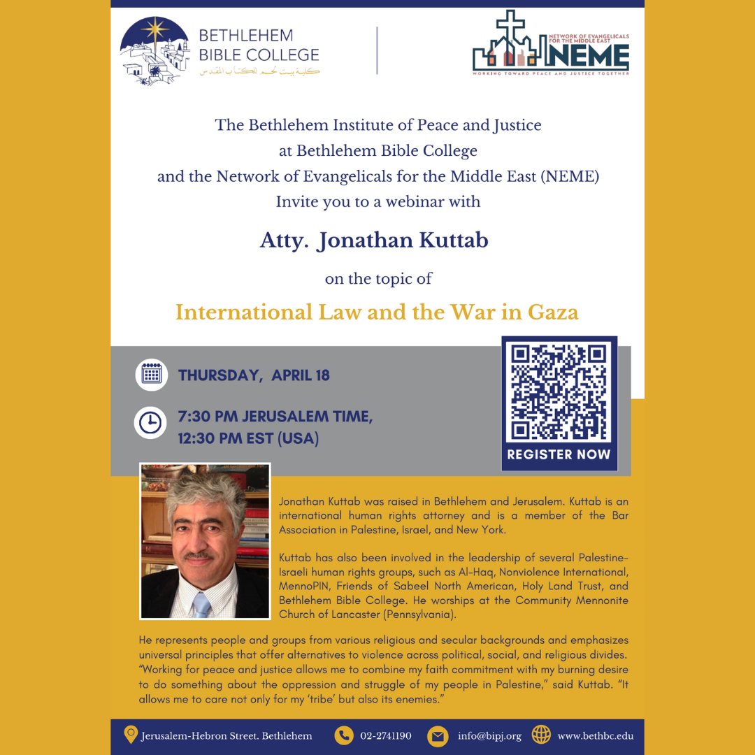 Join us April 18th for this webinar with Bethlehem Bible College - scan the QR code or head over to us02web.zoom.us/webinar/regist… to register! #NEMENetwork