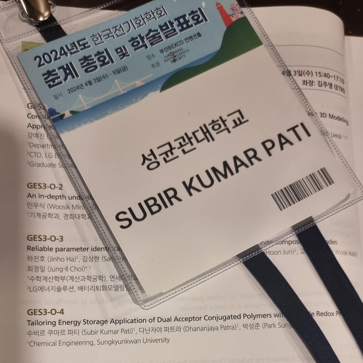 RajaSubir's tweet photo. #Oral Presentation @Spring meeting of the @Korean Electrochemical Society #KECS @BEXCO (Busan Exhibition & Convention Center). Representating our lab Macromolecular Materials at Surfaces and Interfaces
#ECS #KECS #Oralpresentation #polymer #energystorage #supercapacitor https://t.co/wf567X0ekr