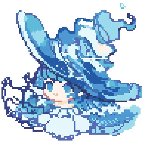 #wip #pixelart #ドット絵アイコンもドット絵にしたいので魔女っ子描きます 
