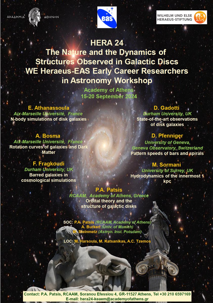 Are you an early career researcher interested in bars (galactic ones✨)? Then there's a Heraeus-EAS workshop in September 2024 just for you! Deadline to apply is 30th of April (selected applicants will have their local expenses fully covered!): indico.ph.tum.de/event/7498/