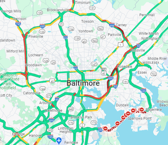 Rain and extra traffic volumes on area interstates are creating major congestion. Leave extra drive time, slow speeds to prevent hydroplaning, increase following distance and pay close attention behind the wheel. #KeyBridgeNews #MDtraffic