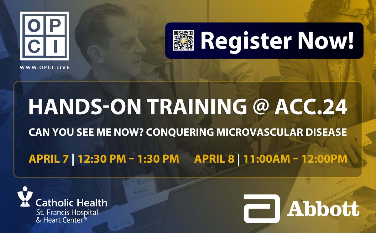Join OPCI at #ACC24 for 'Can You See Me Now? Conquering Microvascular Disease' with @ziadalinyc @ESHLOF @DrAllenJ @nadia_sutton @AlexandraLansky @JDawnAbbott1 @ChangeAtHeart. Understand how to integrate IMR/CFR assessments into your diagnostic workflow.