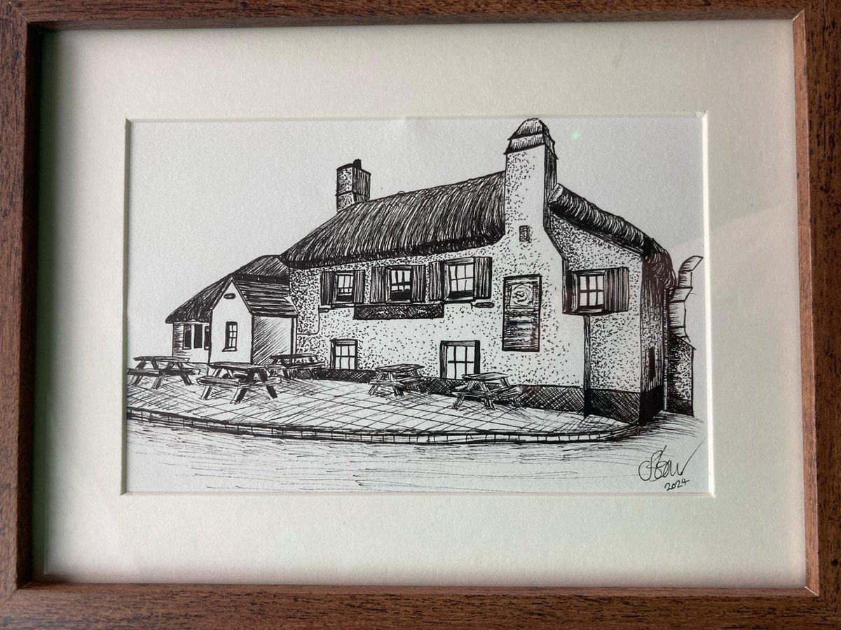 Lovely Lottie drew this #beautiful #sketch of the #pub for Clair & Gail to say goodbye 🤩 ⁣
⁣
They absolutely love it & will cherish it ♥️⁣
⁣
Safe travels Lottie, we will miss you 😘⁣
⁣
#StartBayInn #ThatchedPub #PubFood #DogFriendlyPub