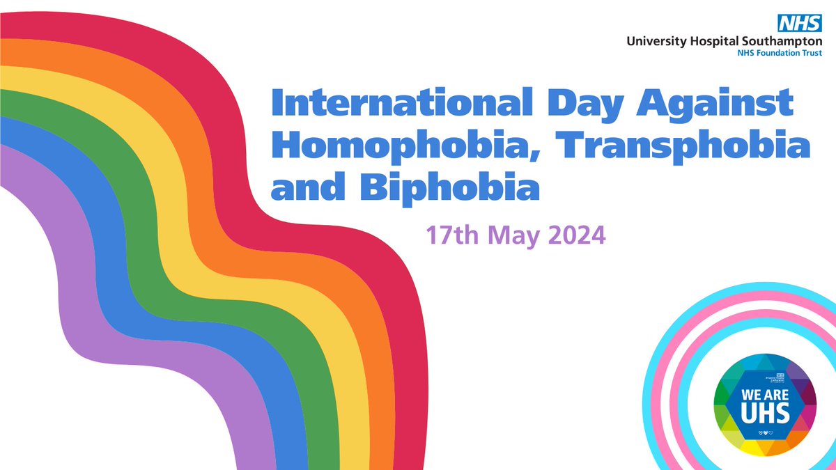 Today is International Day Against Homophobia, Transphobia and Biphobia. An equal world depends on recognizing and respecting diverse identities and raise awareness of the violence, discrimination, and repression of LGBTQIA+ communities worldwide. #IDAHOBIT2024 @UHSFT 🌈💙