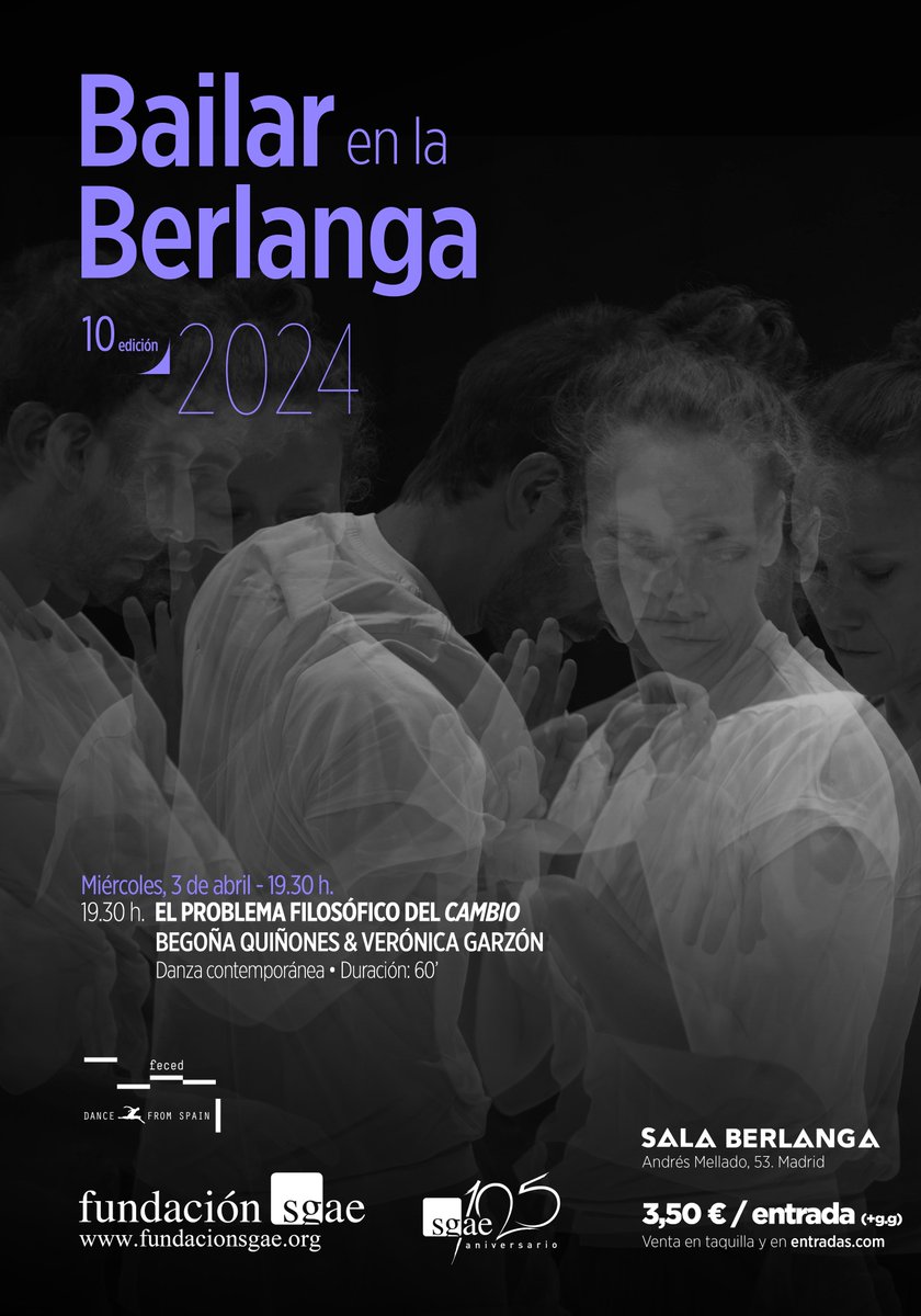 Hoy, a partir de las 19.30h, Begoña Quiñones & Verónica Garzón nos sorprenden en Bailar en la Berlanga #BB2024 con 'El problema filosófico del cambio', una reflexión danzística acerca del conflicto entre individuo y sociedad 🎟️ cine.entradas.com/cine/madrid/sa…