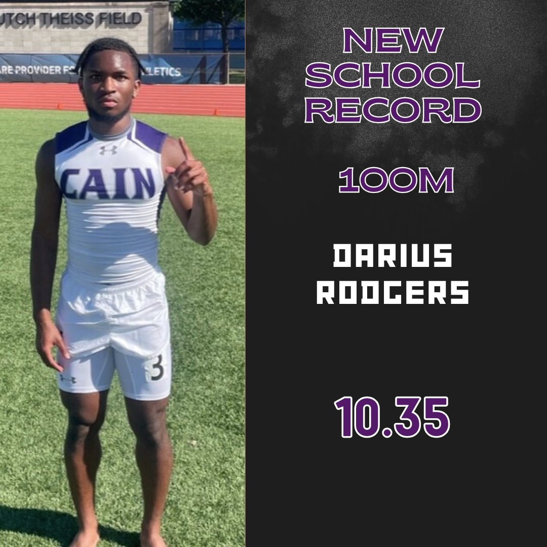 School Record Alert. Congrats Darius 10.35 in the 100m. @DariusRodgers_ @KleinCain @KLEINCAINFB @KCAINATHLETICS #championshipseason