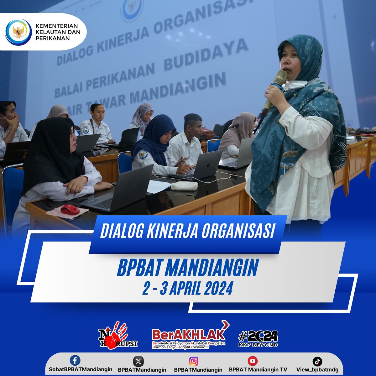bpbatmandiangin's tweet photo. Dalam rangka penguatan Sistem Akuntabilitas Kinerja Instansi Pemerintahan (SAKIP), BPBAT Mandiangin melaksanakan Dialog Kinerja Organisasi 2024 dengan kegiatan utama asisstensi implementasi SKP 2024.
#MenteriTrenggono #kkp2024 #kkpbeyond #rbkkphebat #budidayakkp https://t.co/1wTwHXa5Xo