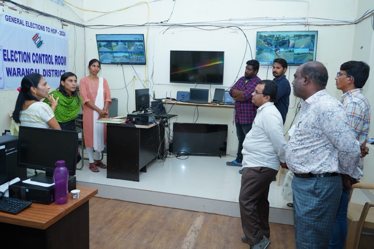 Inspected the Integrated Election Control Room to review the management of c-vigil app, whatsapp grievances, media & social media complaints, NGRS, toll free no. 1950 & helpline number 08702530811. Grievances being resolved from time to time. @ECISVEEP @CEO_Telangana