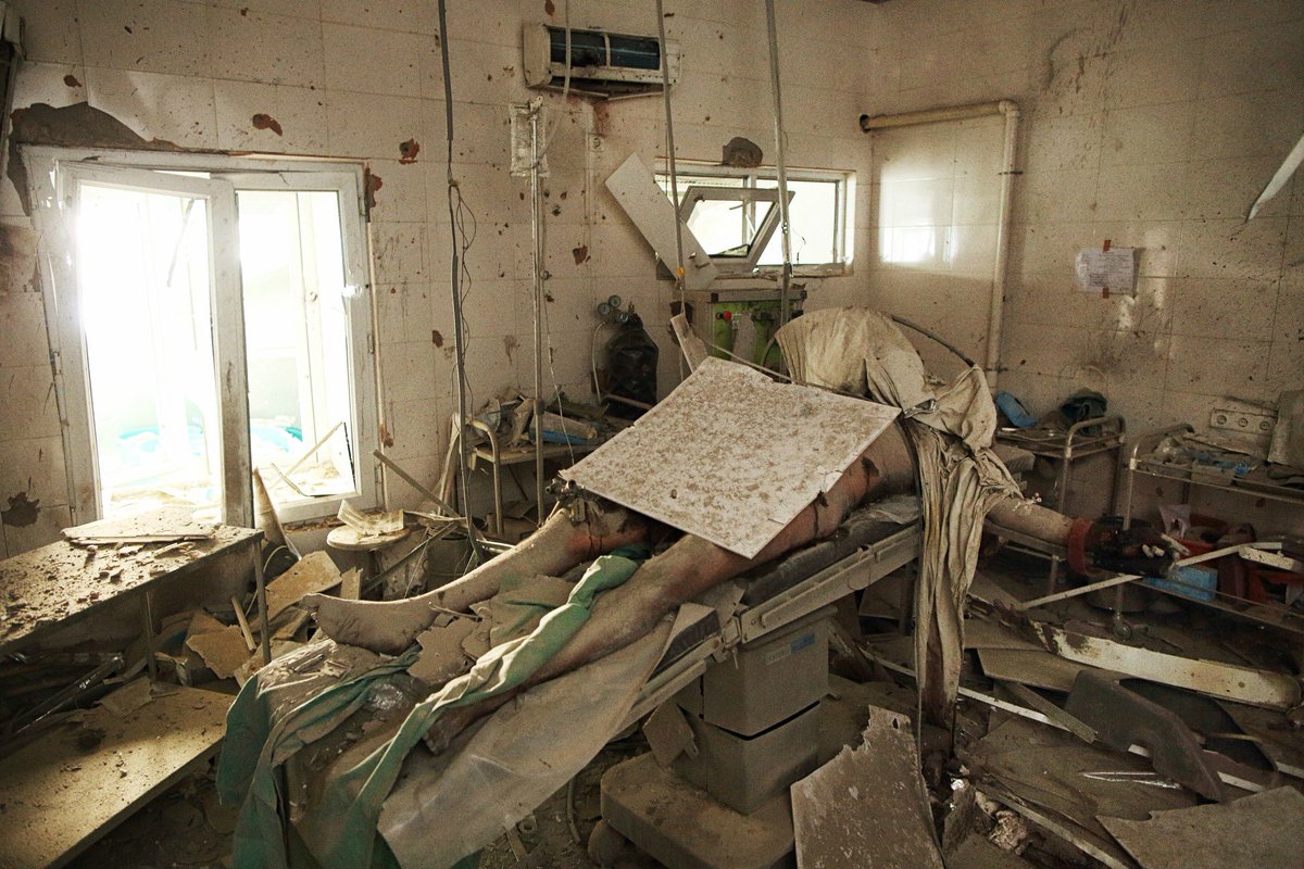 this award winning picture shows the aftermath of a US strike on a @MSF hospital in kunduz, afghanistan which killed this 43 year old named Baynazar Mohammad Nazar in 2015. different war, same war crimes.