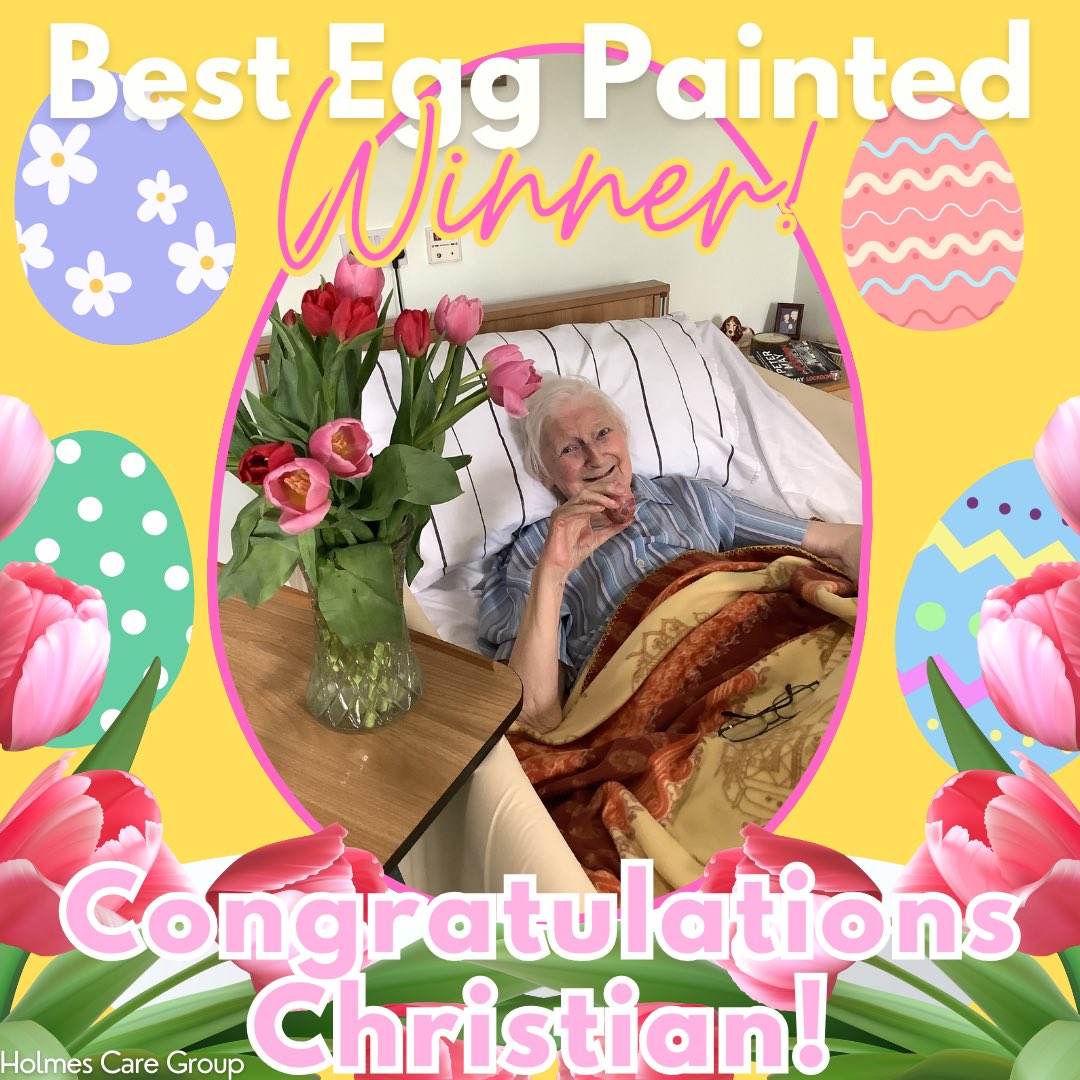 Preston House are getting into the CompEGGitive spirit! 👒🥚 Here are some lovely photos of residents painting Easter Eggs for Easter! A special well done to resident Christian, seen here with some beautiful flowers that she won for winning ‘Best Painted Egg!’ 🎨🖌️ #easter2024