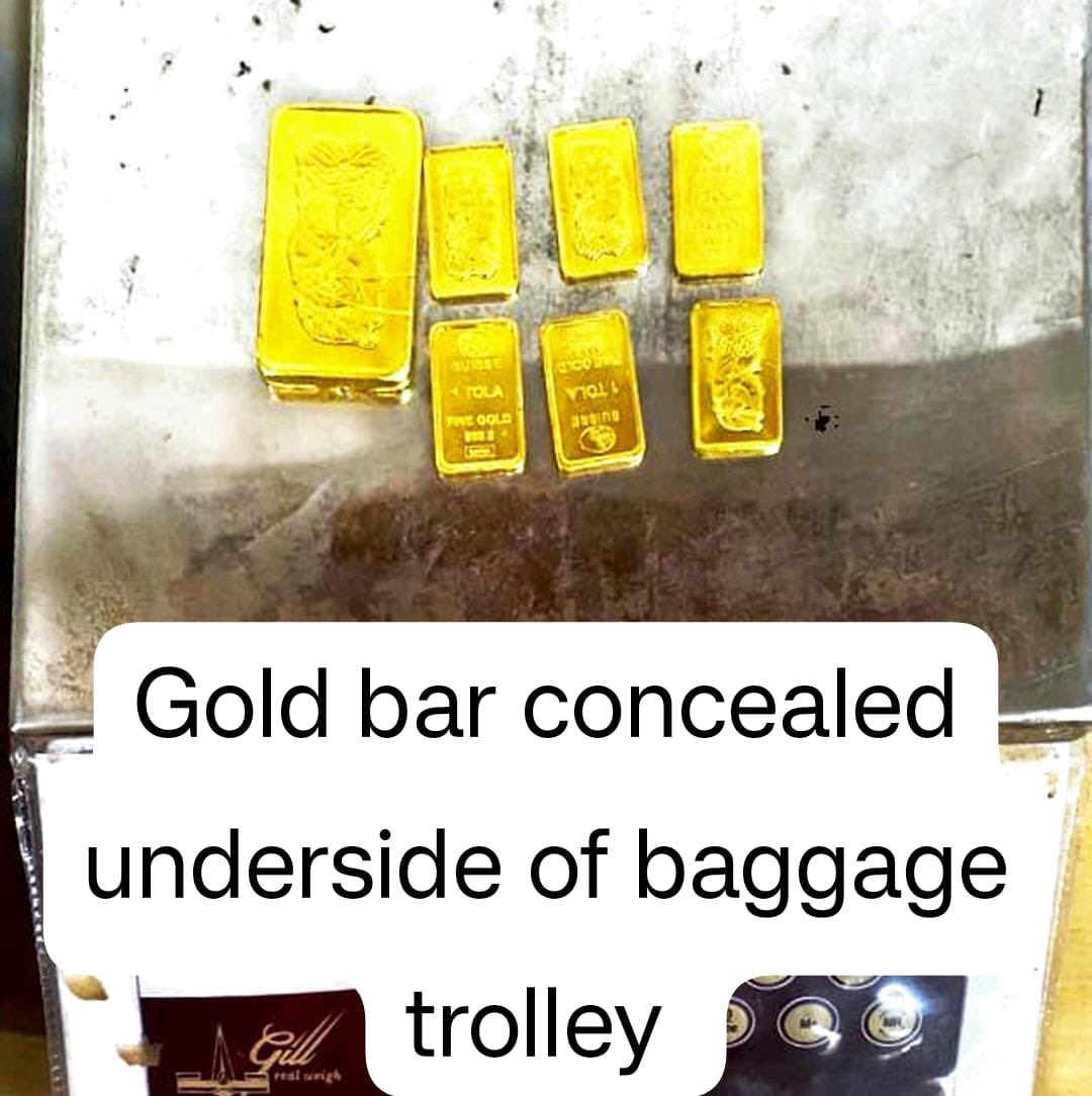 On 31 Mar-03 April, 24, Airport Commissionerate, Mumbai Customs Zone-III seized over 2.52 Kg Gold valued at 1.46 Cr across 5 cases. Gold was found concealed in clothes worn, on the body of the pax, underside of baggage trolley.