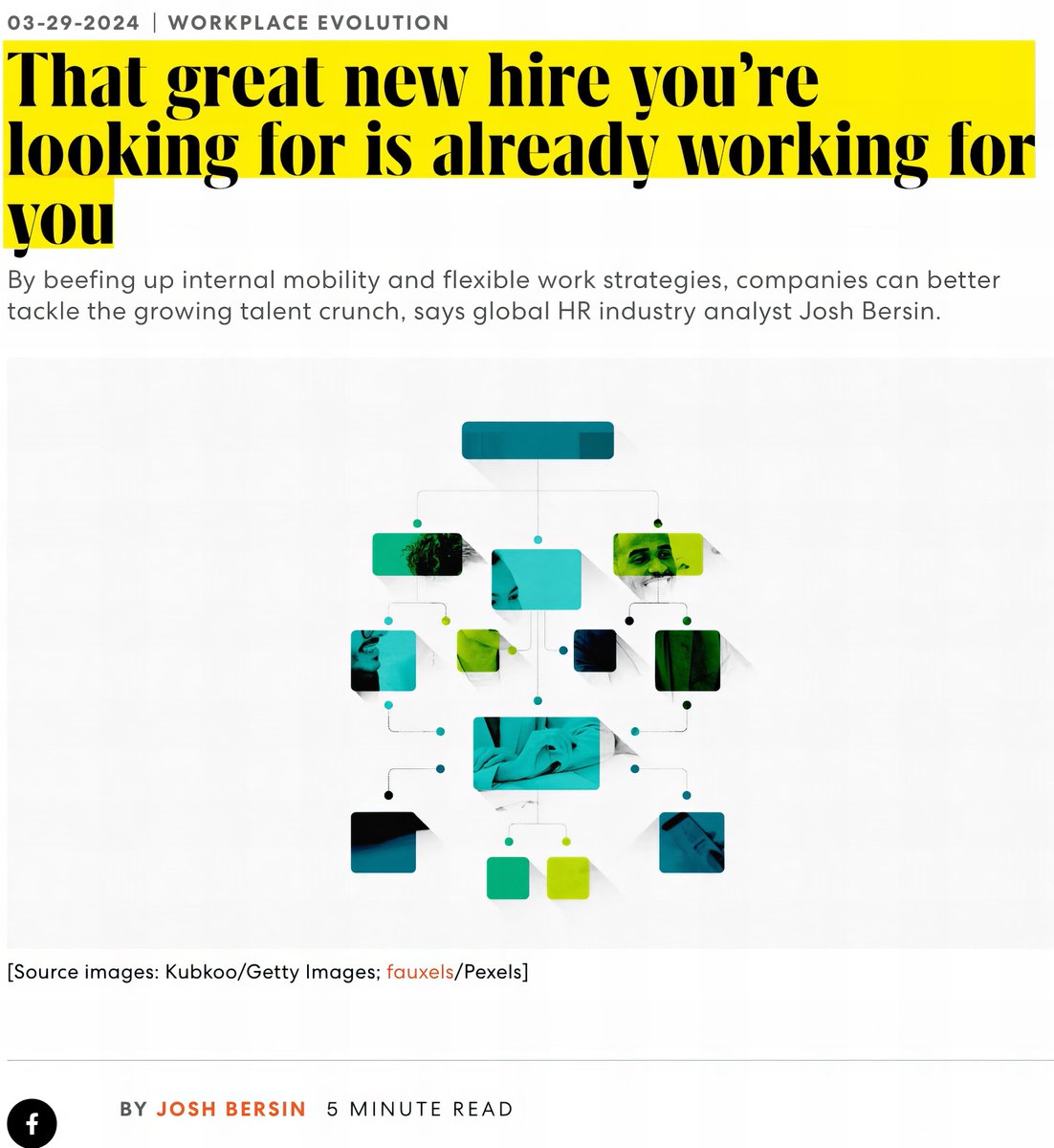 Internal mobility (IM)—the movement of employees across different roles and opportunities (e.g., projects, etc.) in an organization—is often underutilized as a talent strategy. @Josh_Bersin shares more on IM in this Fast Company article. fastcompany.com/91066013/that-… #hr