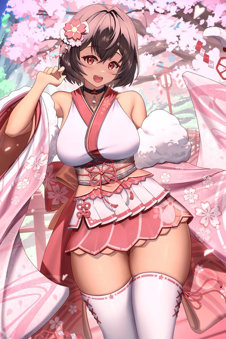 シャリーファちゃん👘振袖ドレス🌸花見の誘い 