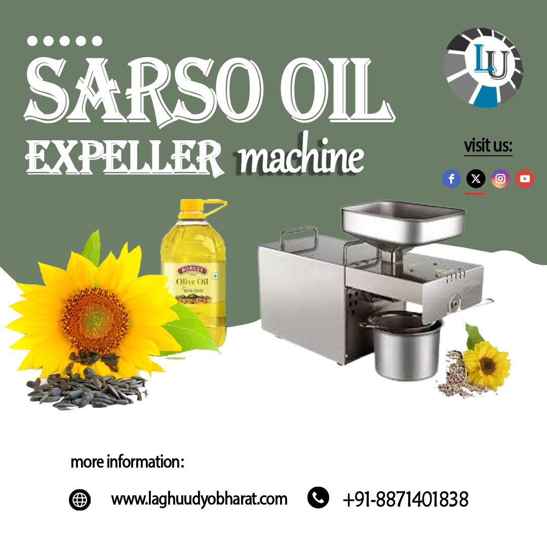 laghu udyog is your trusted manufacturer and supplier of Sarso oil expeller Machine from India. For More Information: Call Now:- +91-8871401838 Visit Us:- laghuudyogbharat.com 
#sarso_oile_expeller #musturdoil #oilmachine #oilmakingmachine #machine