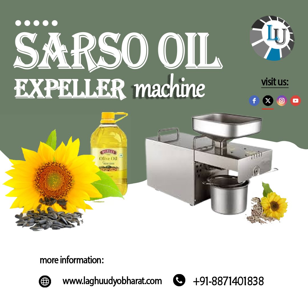 Laghu__udyog's tweet image. laghu udyog is your trusted manufacturer and supplier of Sarso oil expeller Machine from India. For More Information: Call Now:- +91-8871401838 Visit Us:- laghuudyogbharat.com 
#sarso_oile_expeller #musturdoil #oilmachine #oilmakingmachine #machine