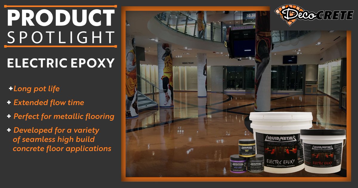Deco-Crete’s Electric Epoxy offers premium quality with a long pot life, exceptional reflective properties, and suitability for metallic floors, making it the top choice for seamless high-build concrete floor applications.