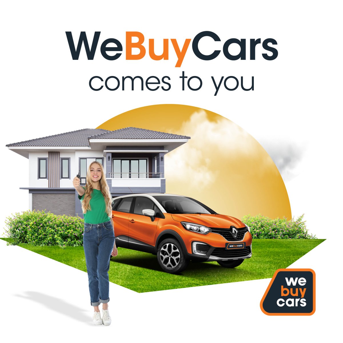 Selling your car? #WeBuyCars comes to you. Anywhere, anytime! 💸