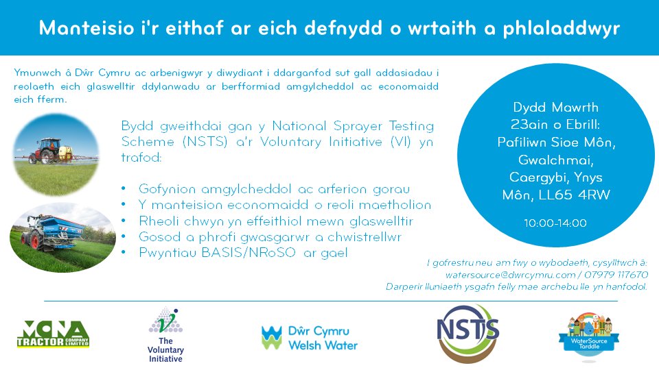 WaterSource (@watersourcedcww) on Twitter photo Fory yw’r diwrnod mawr pan fyddwn yn dod â’r <a href="/NSTS_Scheme/">NSTS</a> a <a href="/TheVI_Tweets/">Voluntary Initiative (VI)</a> ynghyd i gyflwyno yn ein gweithdy ar y defnydd gorau o wrtaith a phlaladdwyr i reoli glaswelltir. Rydym yn edrych ymlaen at eich gweld.
#Ffermio <a href="/MonaTractors/">Mona Tractor Co Ltd</a> Fory yw’r diwrnod mawr pan fyddwn yn dod â’r <a href="/NSTS_Scheme/">NSTS</a> a <a href="/TheVI_Tweets/">Voluntary Initiative (VI)</a> ynghyd i gyflwyno yn ein gweithdy ar y defnydd gorau o wrtaith a phlaladdwyr i reoli glaswelltir. Rydym yn edrych ymlaen at eich gweld.
#Ffermio <a href="/MonaTractors/">Mona Tractor Co Ltd</a>