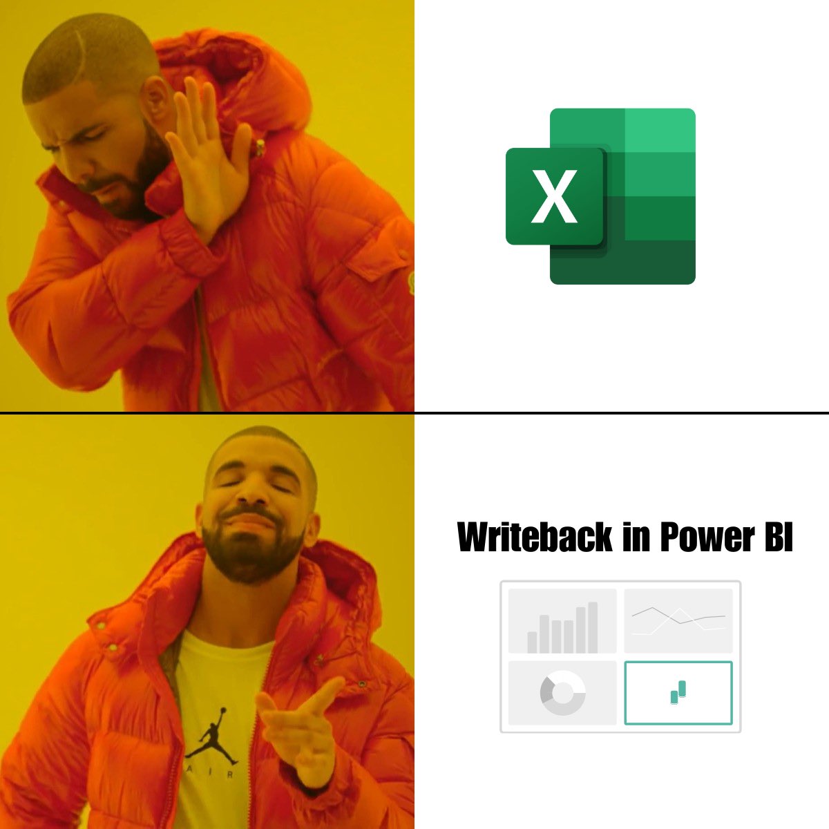 Solved_BI's tweet photo. When you need to add ad hoc data to your Power BI report and hear “Just use Excel”… Nope. 🙅‍♂️ 

WeWrite steps in and enables data writeback directly in Power BI. Suddenly, it’s all Drake-approved vibes. 😌😎

#DrakeApproved #PowerBIMagic #Planning #Writeback https://t.co/uvdjjA3NWb