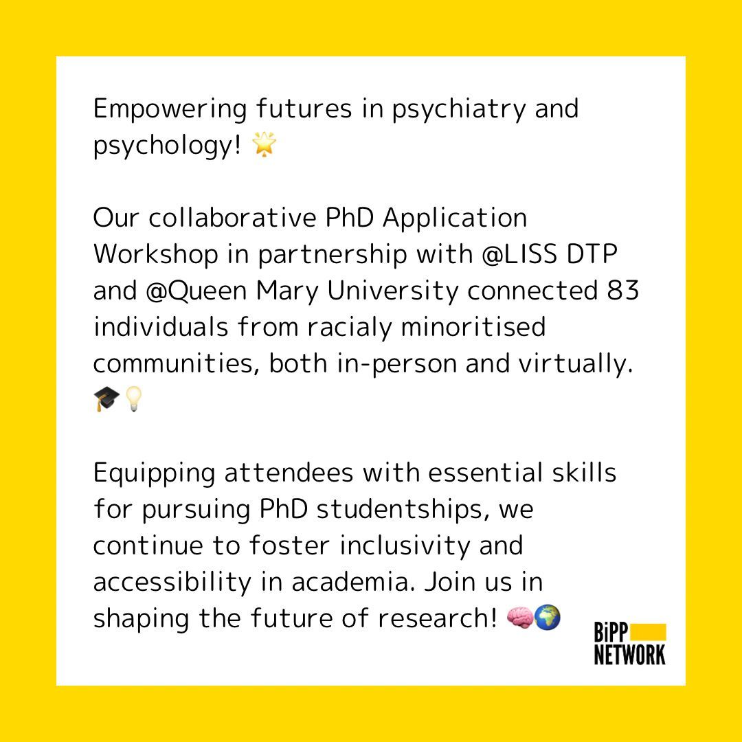 Lastly in our #BiPPWaybackWednesdays campaign is our PhD Application Workshop ⭐️ Interested in accessing our network and being part of our community? Tickets to our Professional Networking event are live now! Buy your ticket now at buff.ly/3J3YYPC