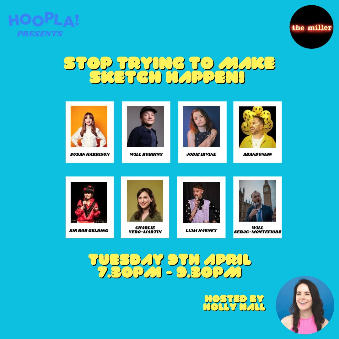 We’re back at @themillerpub next week with this INCREDIBLE line up!!! 🔥🔥🔥 All proceeds go to a charity of your choice! eventbrite.com/e/stop-trying-… #livecomedy #londoncomedy