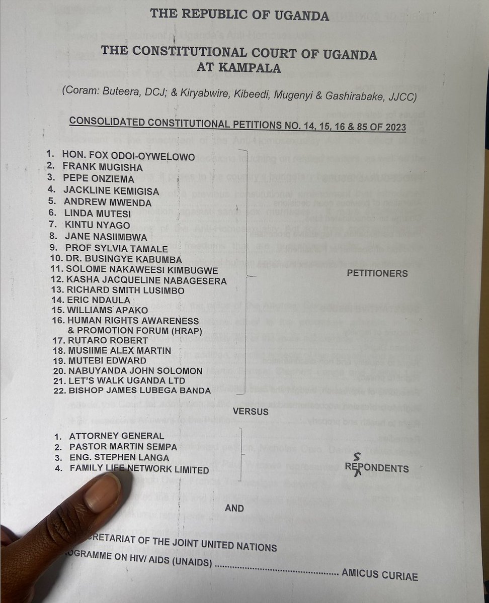 Uganda's Consititutional Court pronounced itself on the petition challenging the recently passed Anti Homosexuality law. The ruling largely upholds the law with its genocidal intent in legislating Queer Ugandans to a sub-human category. Here is a breakdown of the implications.🧵