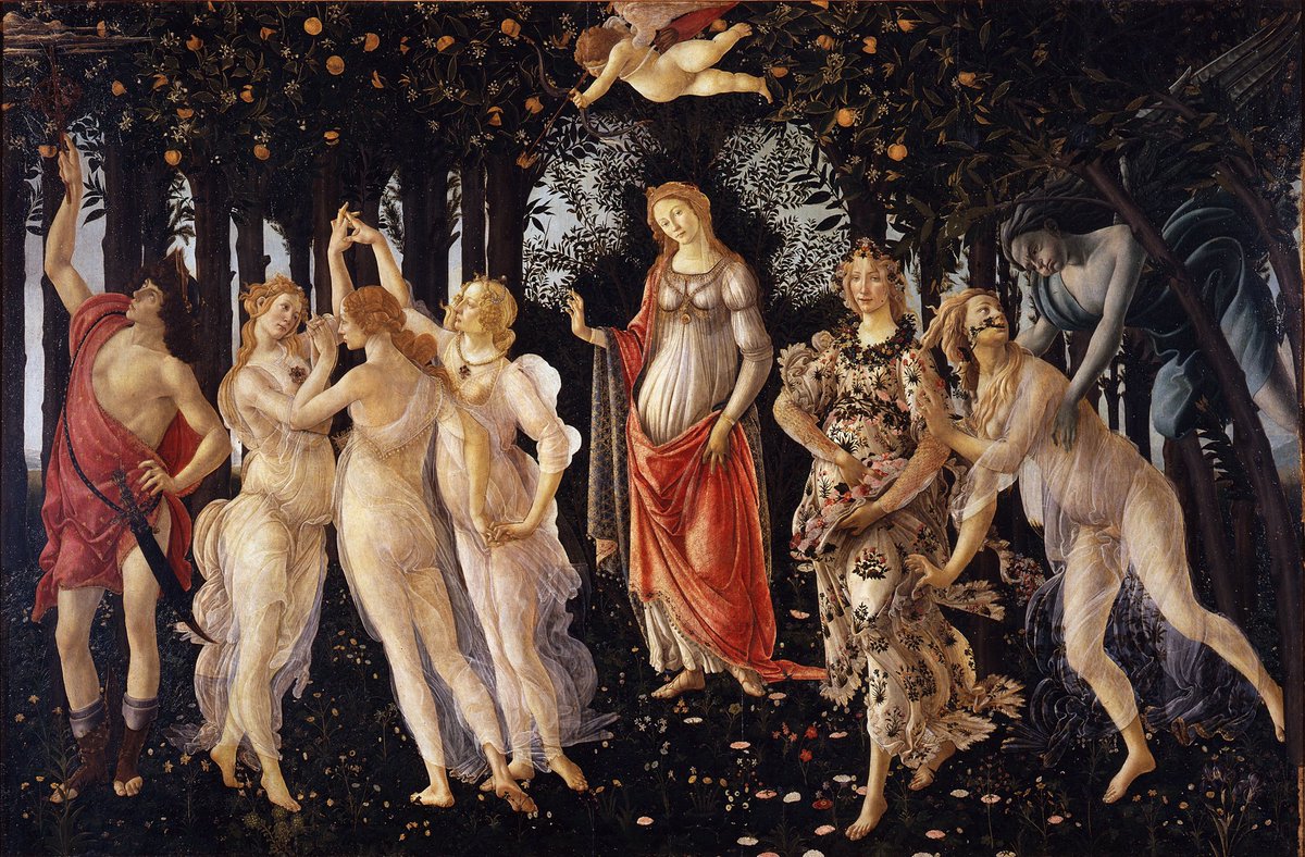 Bu başlığın altına resim sanatının birbirinden güzel ''Bahar'' temalı eserlerini paylaşacağım. ☀️🌻🌸🌹🌷🪻🌼 Sandro Botticelli, Primavera, 1482