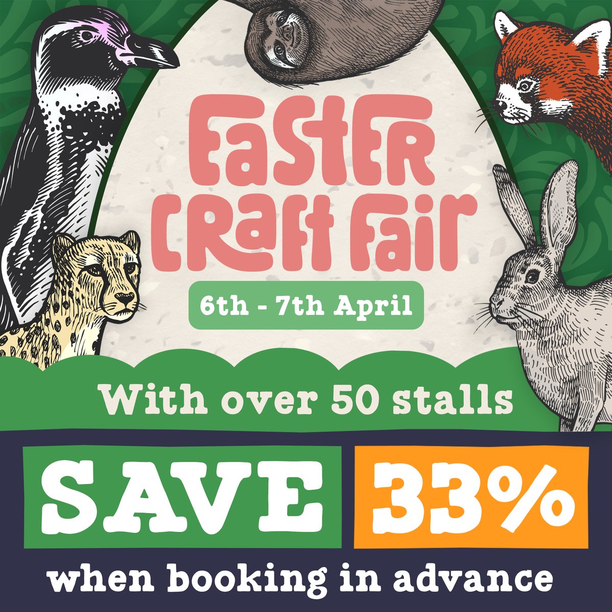 This weekend join us for our Craft Fair 🥚🐣🌸 We've got over 50 stall holders joining us - from foodie stands to jewellery, wax melts, bags, homeware, plus much more. Prebook your tickets and you'll receive a 33% discount: zsea.org/banham/tickets…