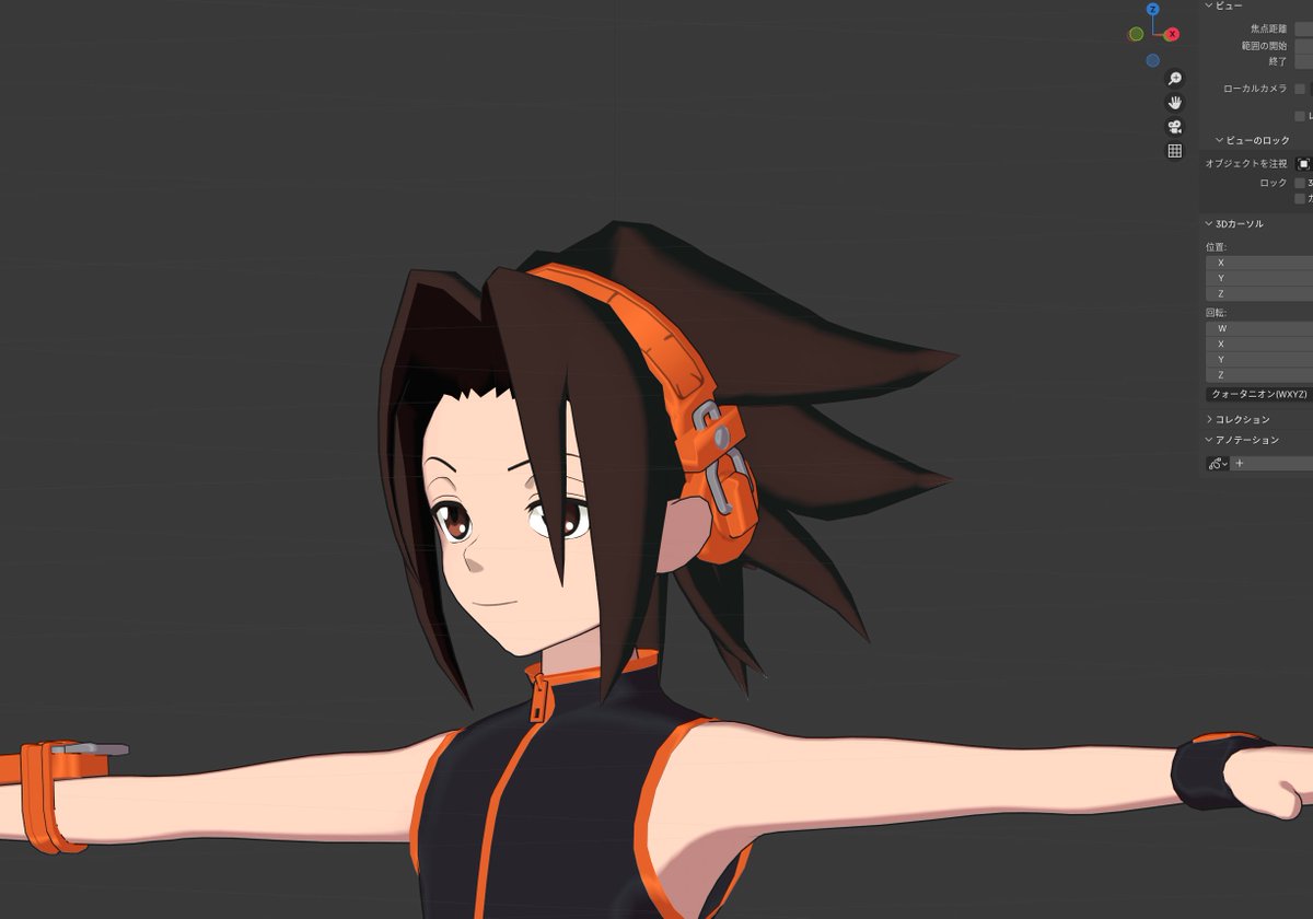 Shiki_1ch's tweet photo. 麻倉葉くん  今回はアウトラインつけたりしてみた #blender #b3d https://t.co/WcA41YSqhu