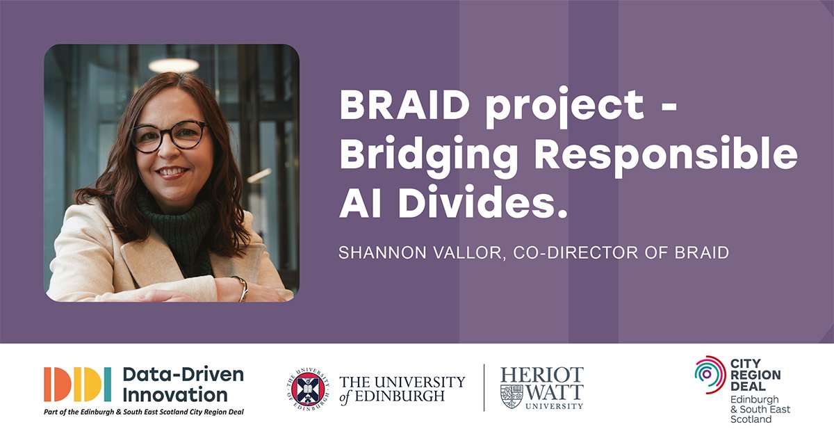 The BRAID program (@Braid_UK) aims to foster responsible AI in the UK. Explore insights from BRAID Co-Director @ShannonVallor in this year's @DataCapitalEd Annual Report! ▶️ ddiannualreport23.com/research/ #DDIAnnualReport2023 #DDI5YearsofDelivery