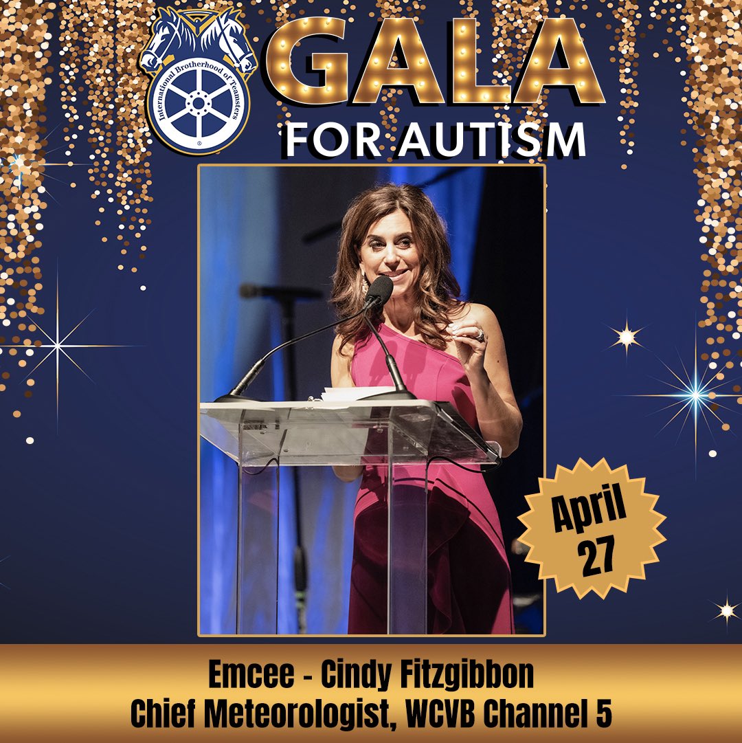 Exciting news: @Met_CindyFitz @NewsBoston will again emcee this year’s @Teamsters #Local25 #Autism #Gala! 📅 Saturday, April 27 ⏰ 7 - 11pm 📍 BCEC @MassConvention $60 includes dinner stations, select 🍷🍺 Tickets/details: teamsterslocal25autism.com