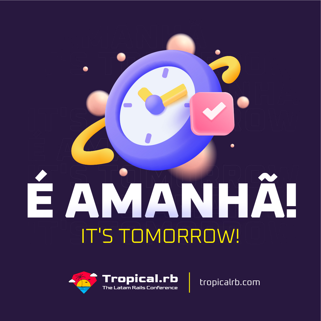 tropicalonrails's tweet photo. It's tomorrow: we'll be together celebrating Rails at hashtag#tropical_rb! 🚂 

Several flights landed🛬, many friends are coming to São Paulo ( some already came) and we're very excited about the next two special days!

Who is already here say: Hi! 👋 
Who is coming say: Hey! 👏 https://t.co/siQF1lhoaT