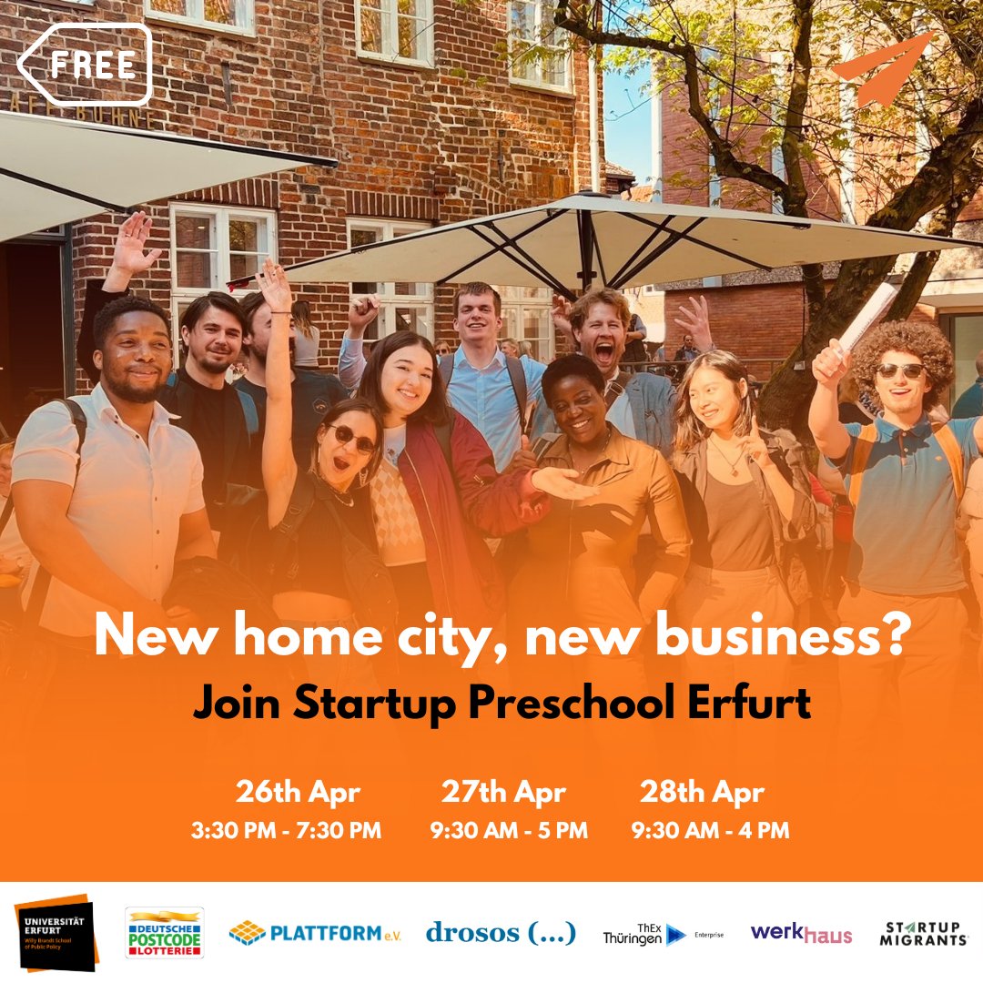 We are offering a Startup Preschool directed towards international students and migrants who would like to start up a business in Germany! In cooperation with Plattform e.V., ThEx Thüringen and Startup Migrants. Please register here: forskole.no/.../event-one-…...