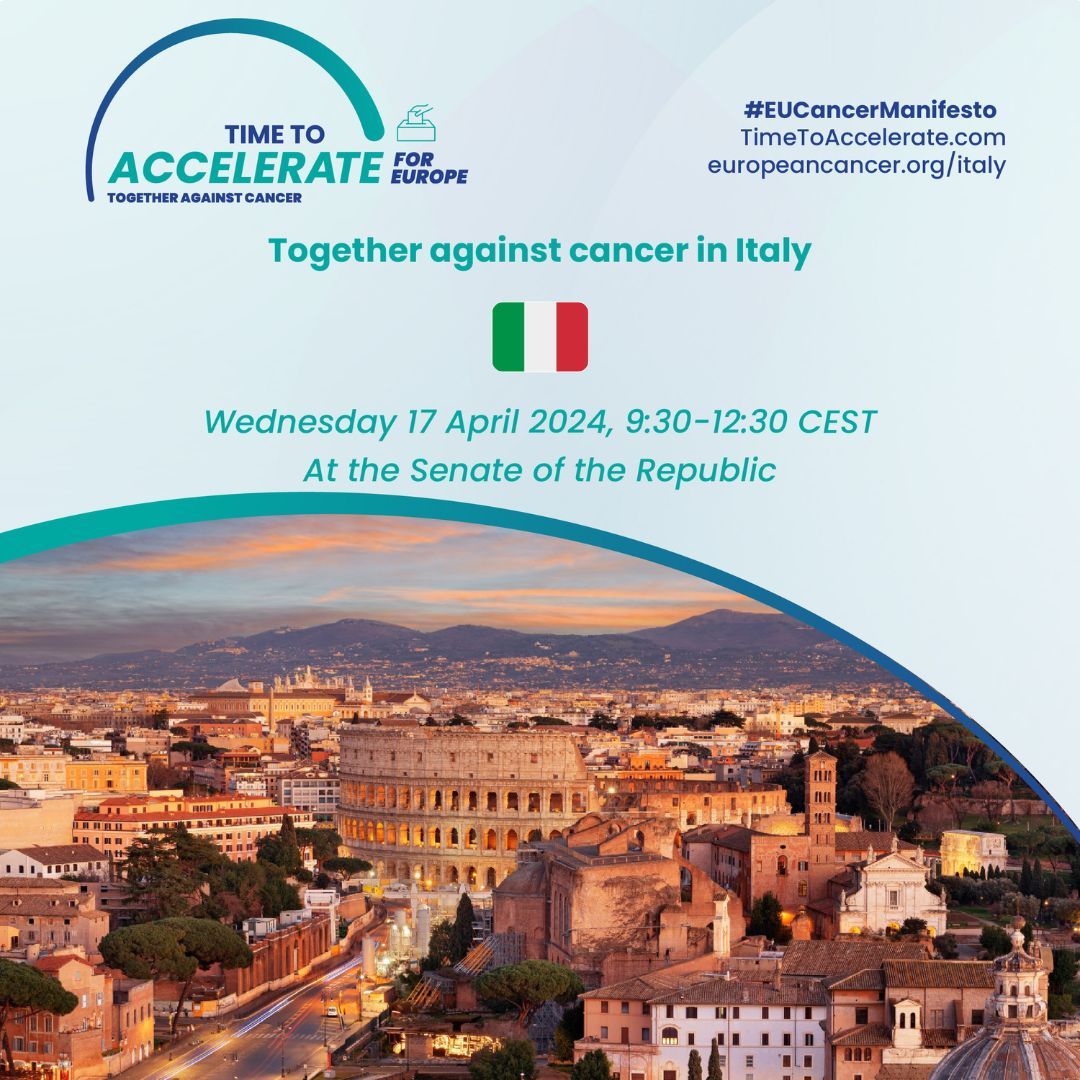 EN: 🇮🇹 We’re at the Italian Senate on 17 April to share best practices in early detection of cancer and pointers on implementation at national and regional level. 👉 europeancancer.org/italy (1/4)
