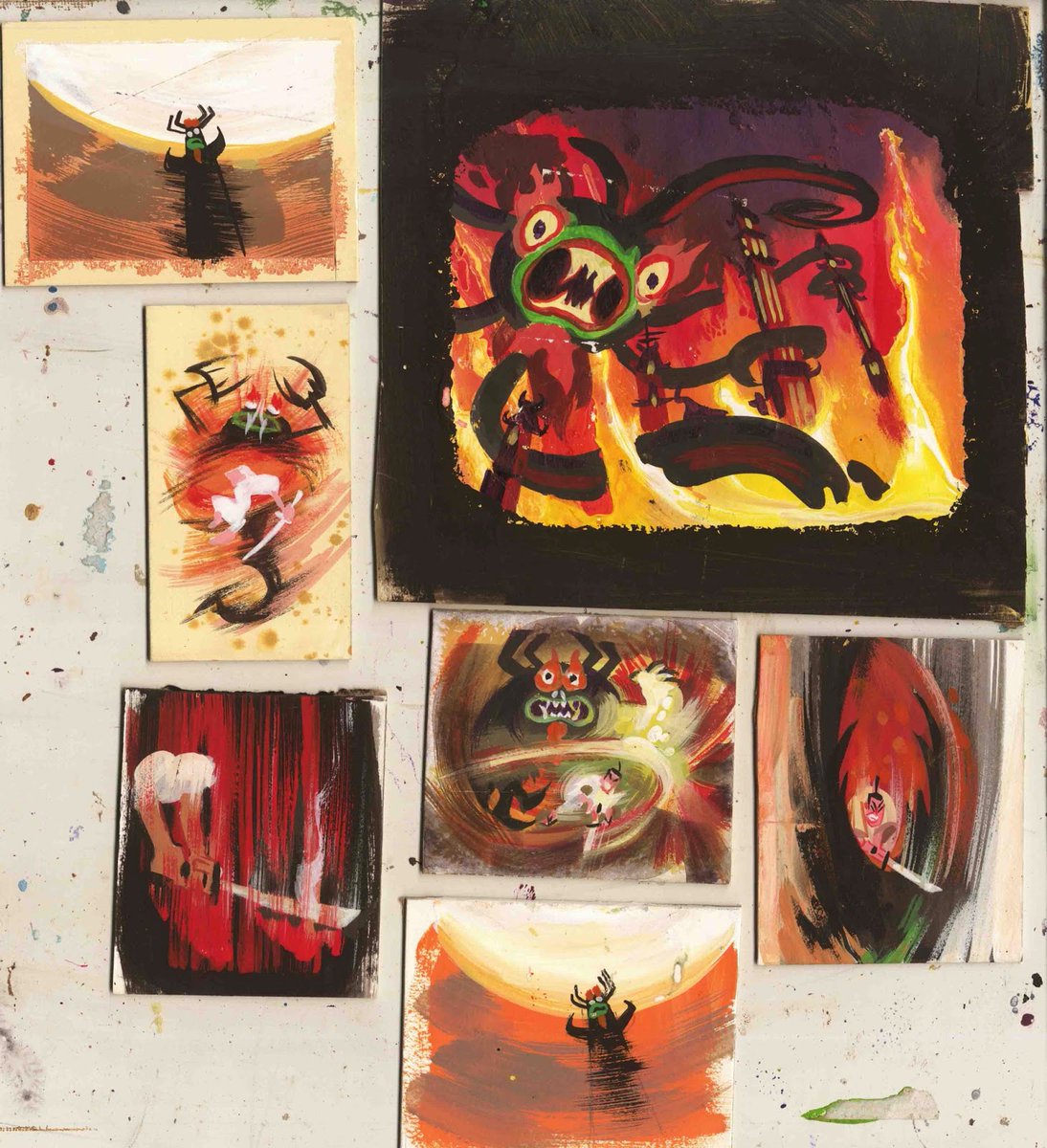painting studies of the samurai jack intro painted by bill wary