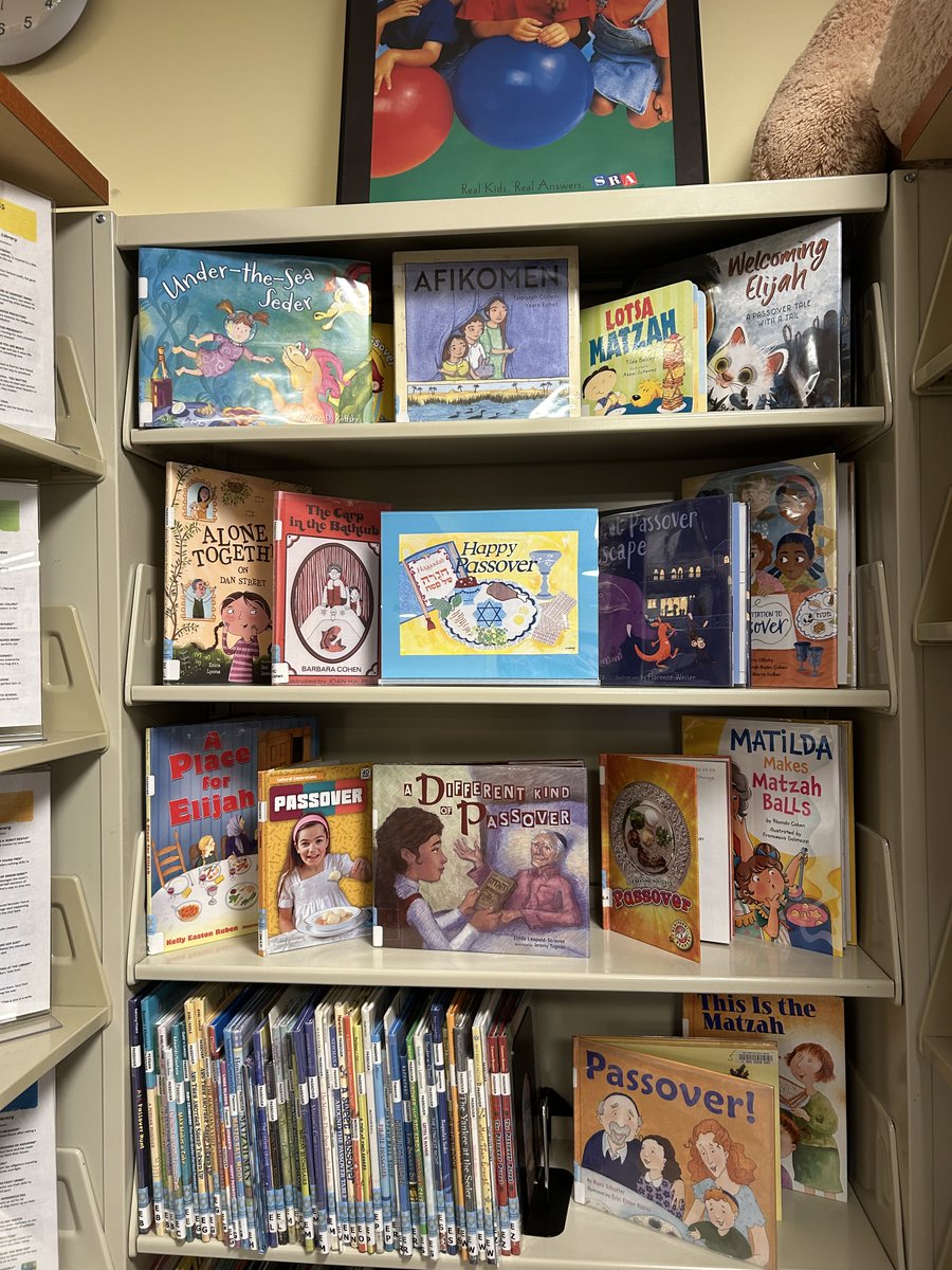 Went to the West Hempsread Public Library yesterday, and was delighted to see so many #passover books by so many of my author friends! I spied: Alone Together on Dan Street by@EFLyons, Welcoming Elijah by @lesleanewman , and Under the Seas Seder by moi! Thank you WHPL!